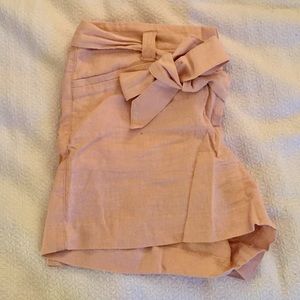 Loft Blush Pink high waisted paper bag shorts